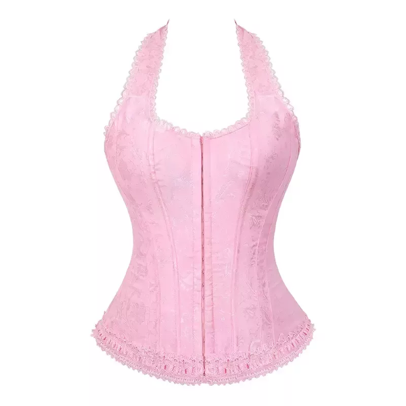 Bustier corset rose poudré