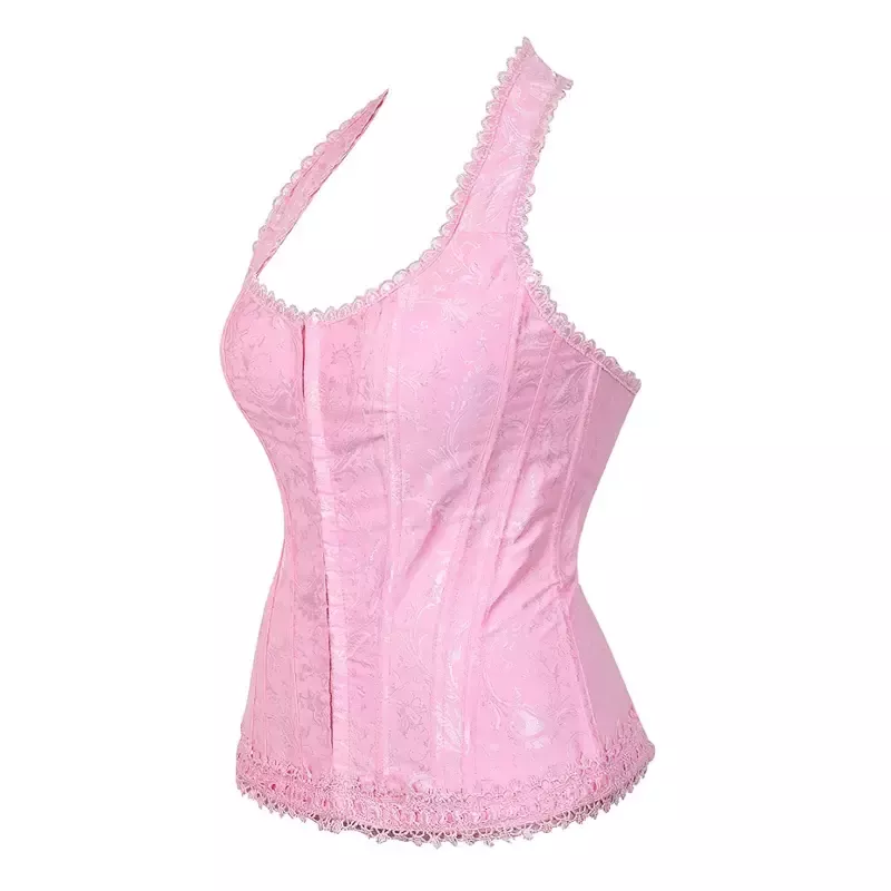 Bustier corset rose poudré