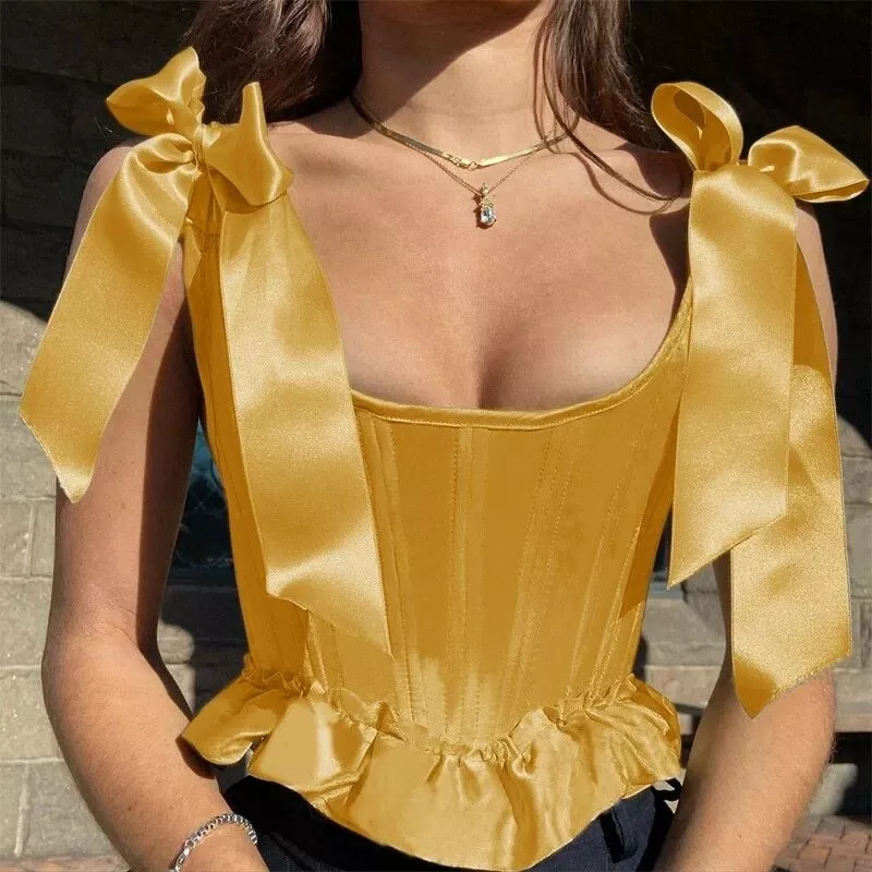 Corset bustier jaune style bustier