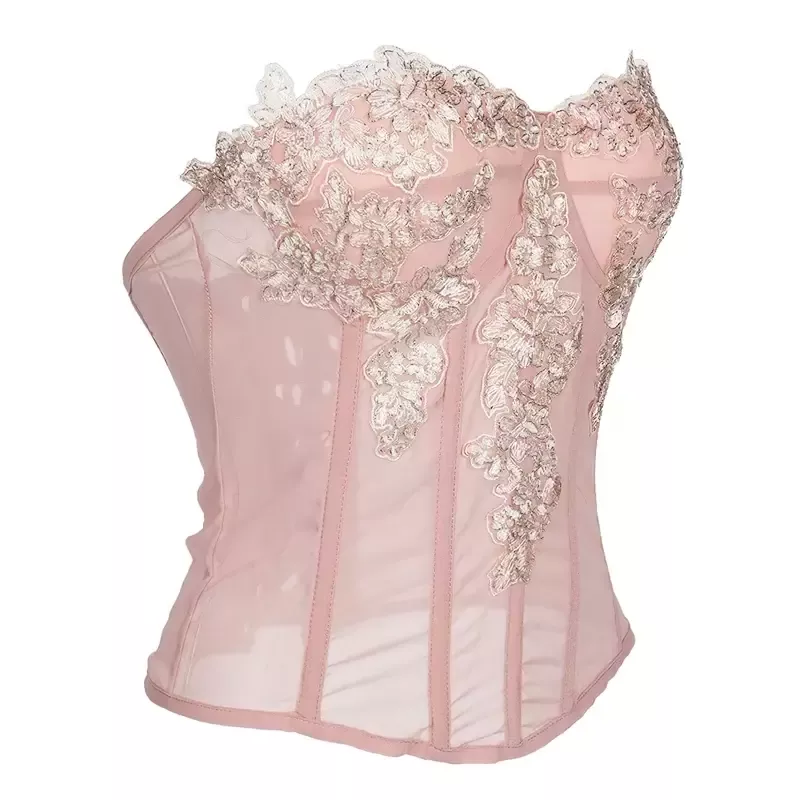 Bustier corset rose pâle