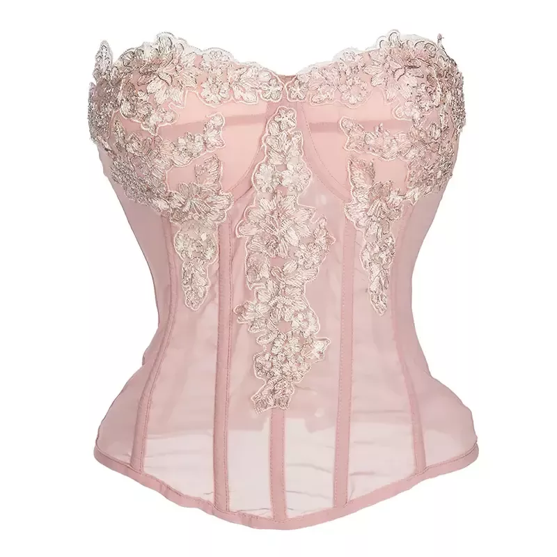 Bustier corset rose pâle