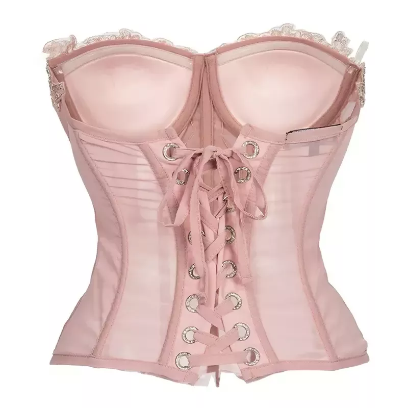 Bustier corset rose pâle