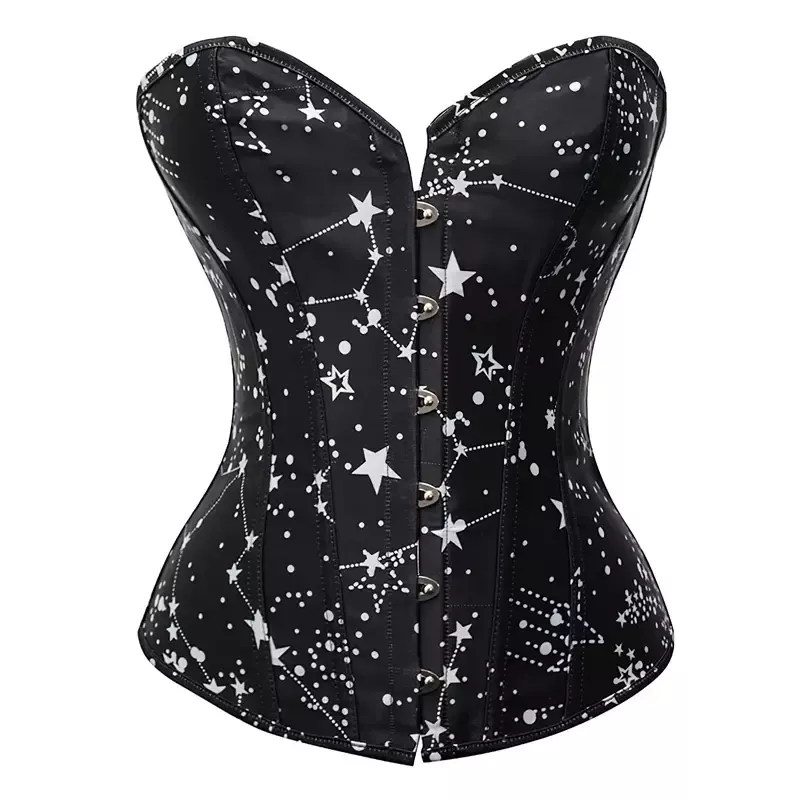 Corset à motif étoilé bustier noir