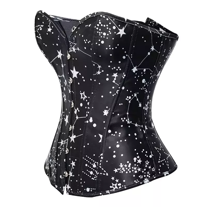 Corset à motif étoilé bustier noir