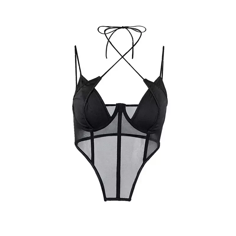 Top Corset Noir Femme