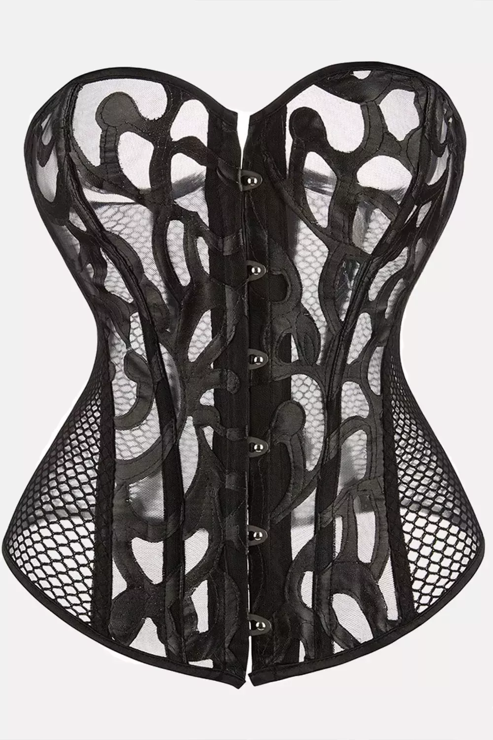 Corset ajouré noir bustier