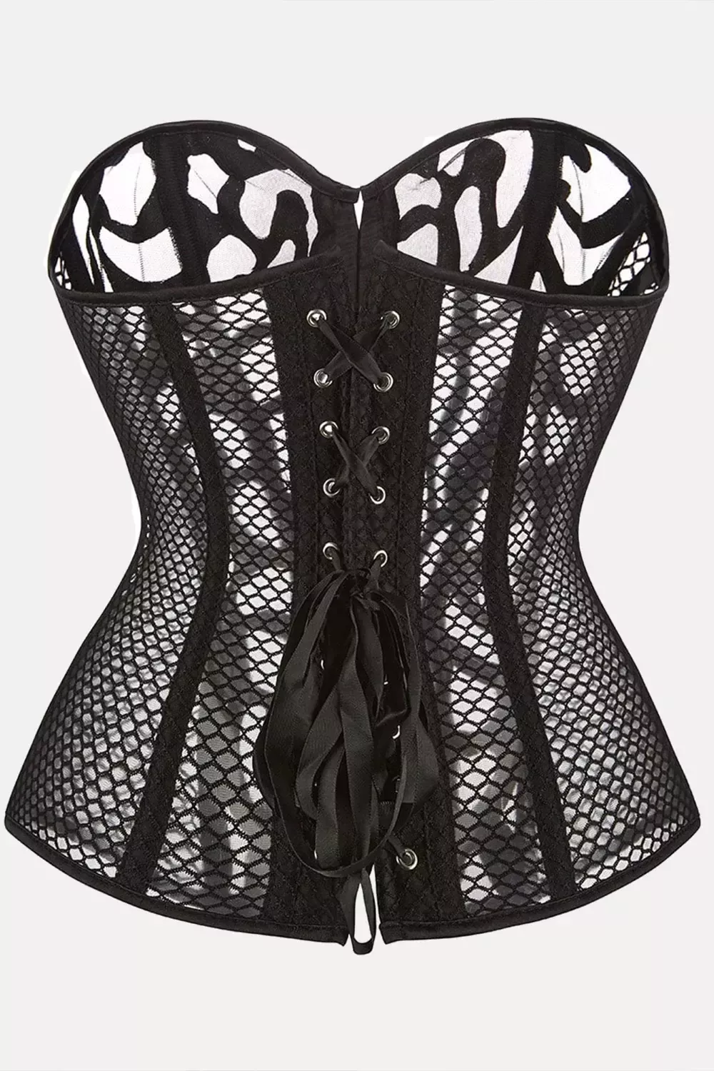 Corset ajouré noir bustier