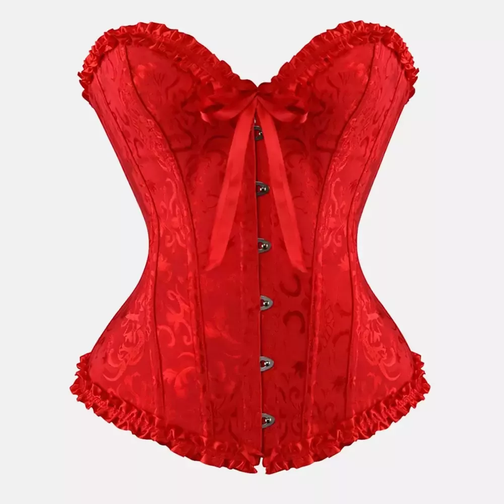 Corset bustier rouge à lacets