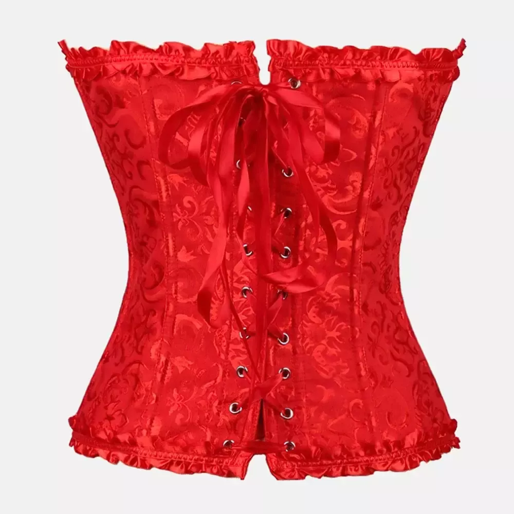 Corset bustier rouge à lacets