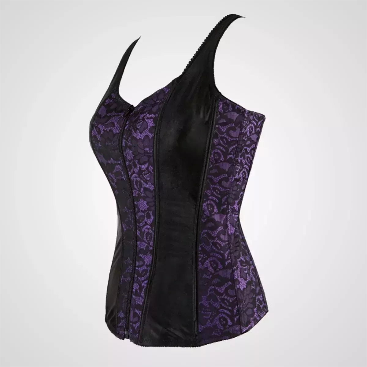 Corset violet et noir style bustier