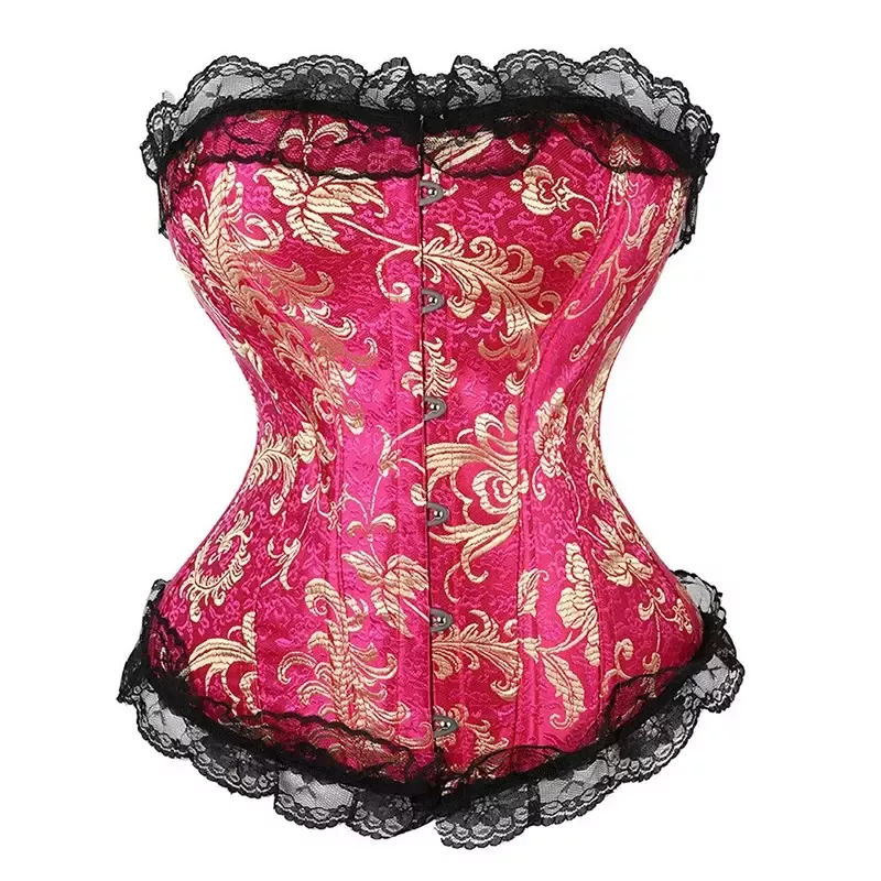 Corset rose et doré bustier