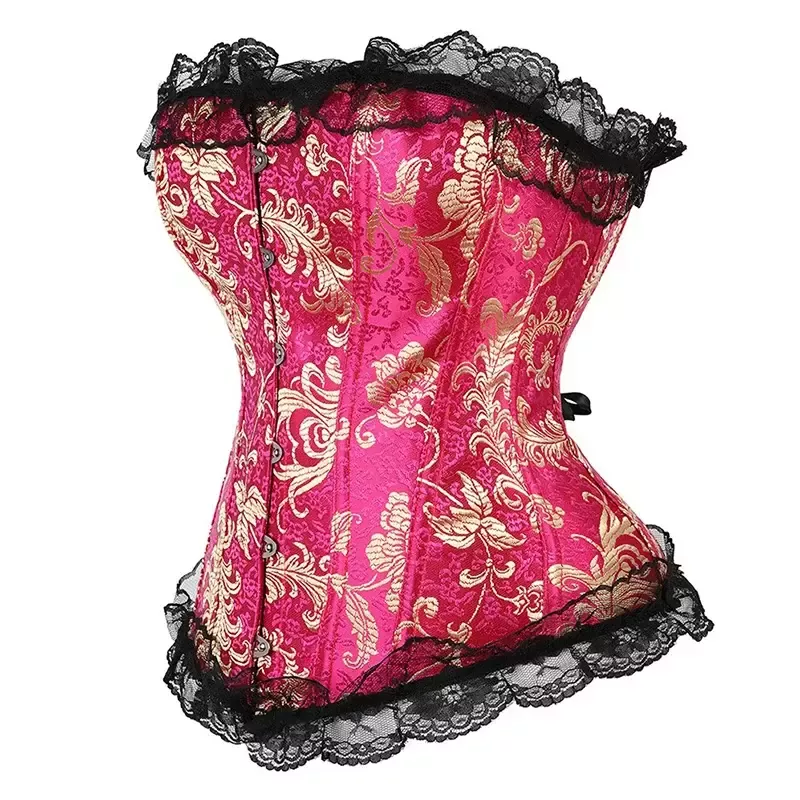 Corset rose et doré bustier