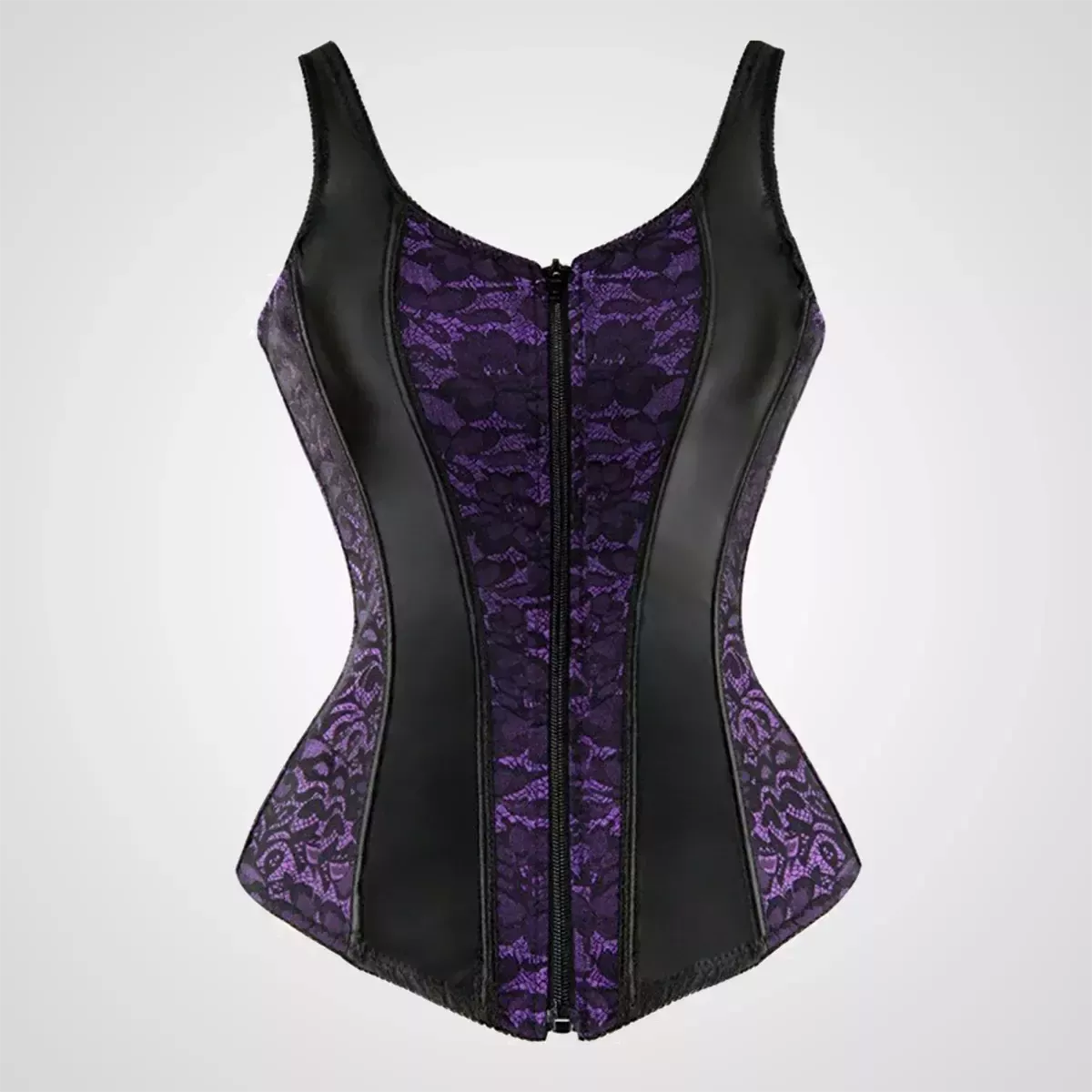 Corset violet et noir style bustier