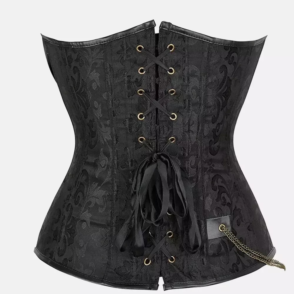 Corset steampunk noir bustier