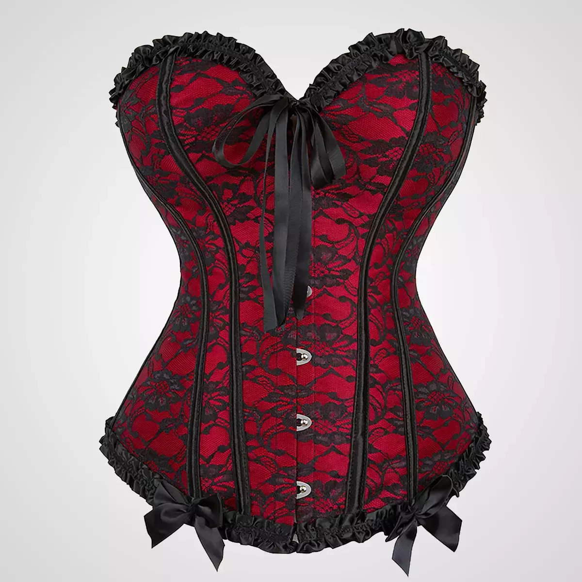 Corset noir et rouge bustier