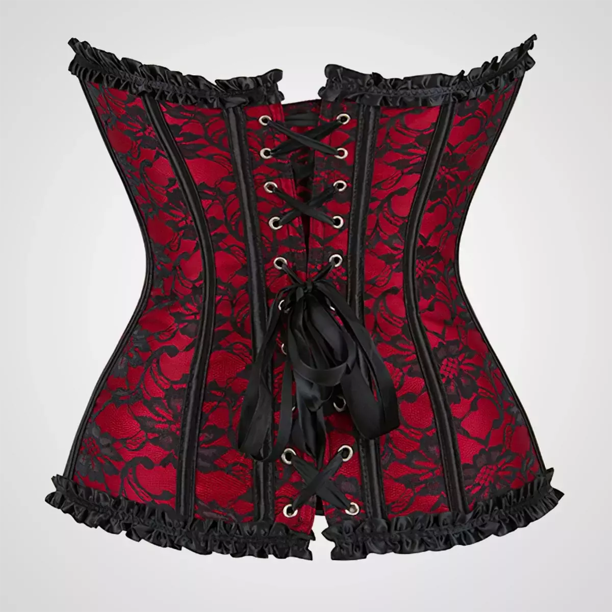 Corset noir et rouge bustier