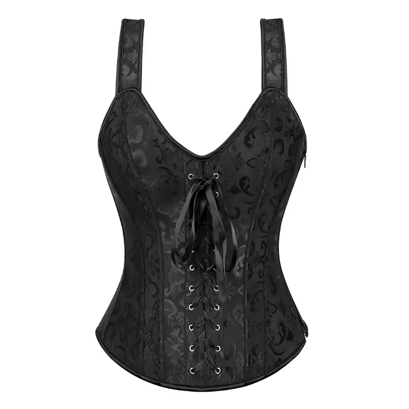 Corset bustier noir à bretelles