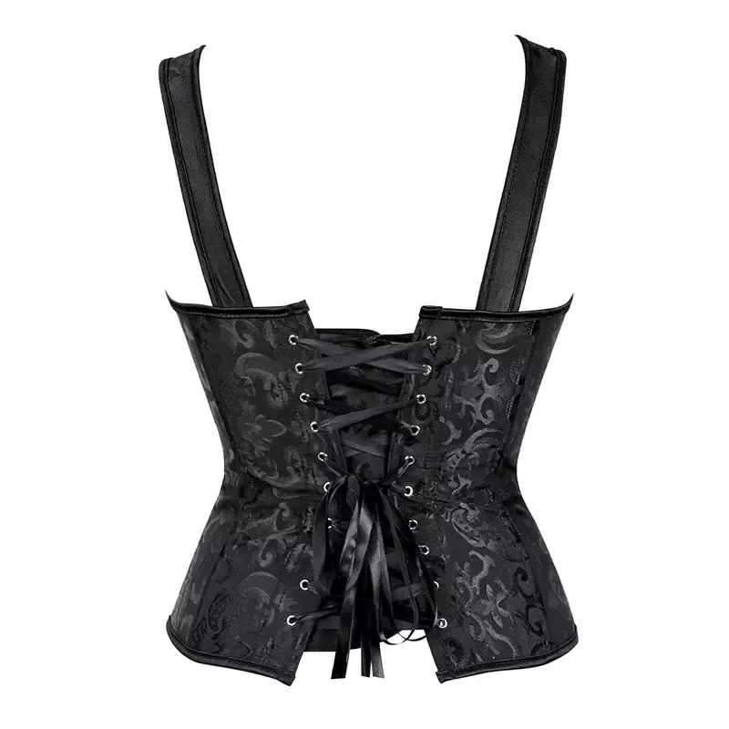 Corset bustier noir à bretelles