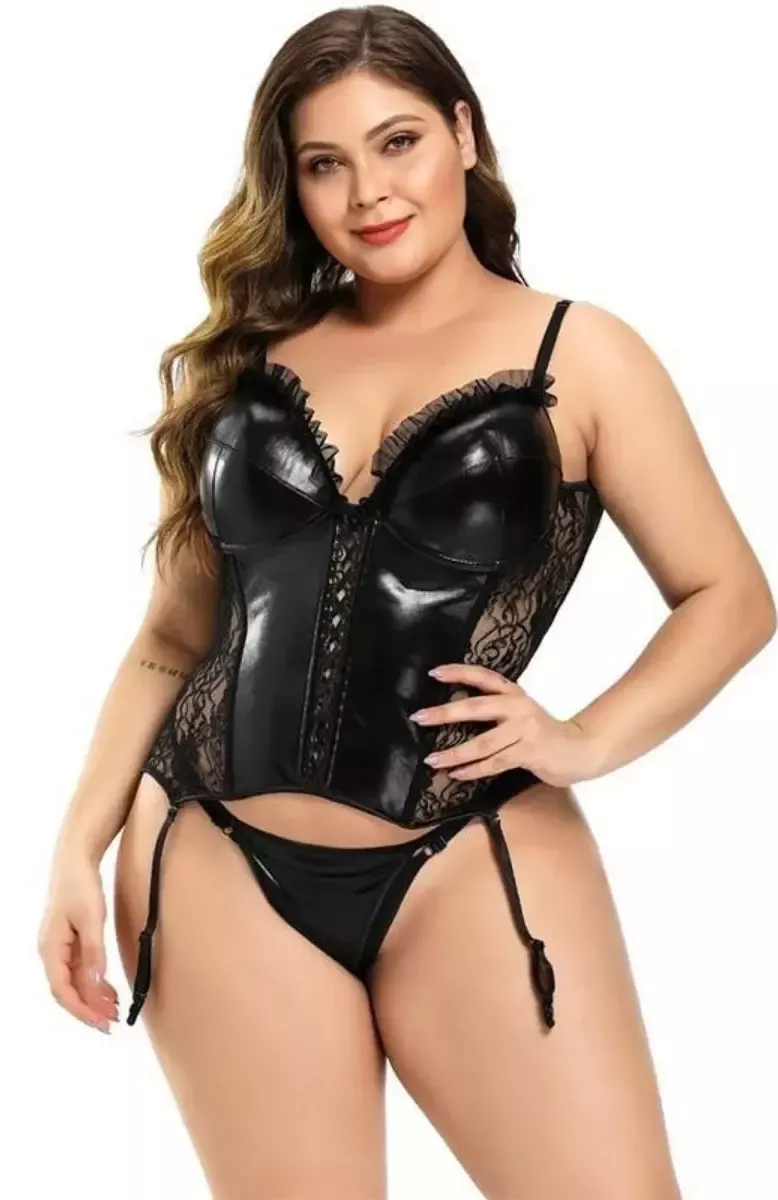 Corset Porte-jarretelles Noir Grande Taille