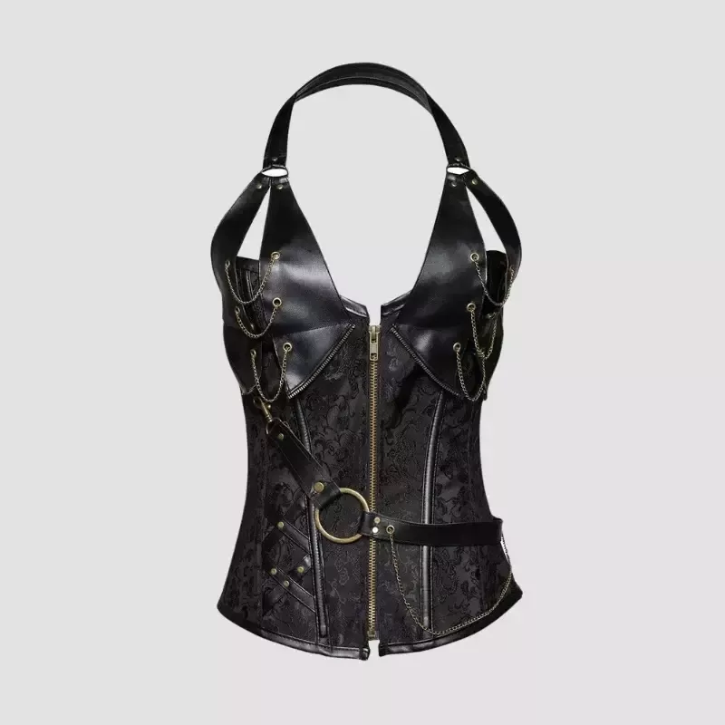 Corset femme viking noir