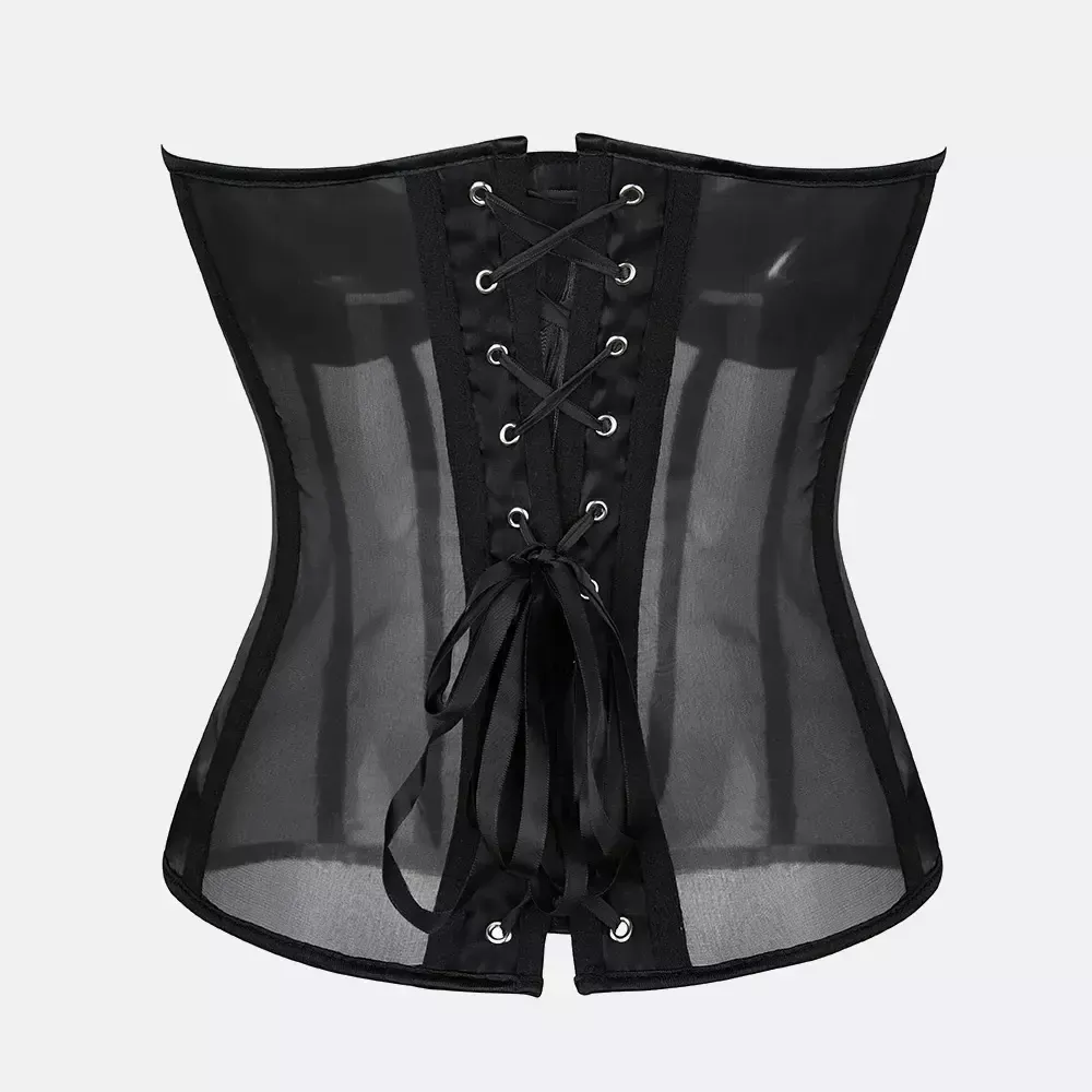 Bustier corset transparent noir