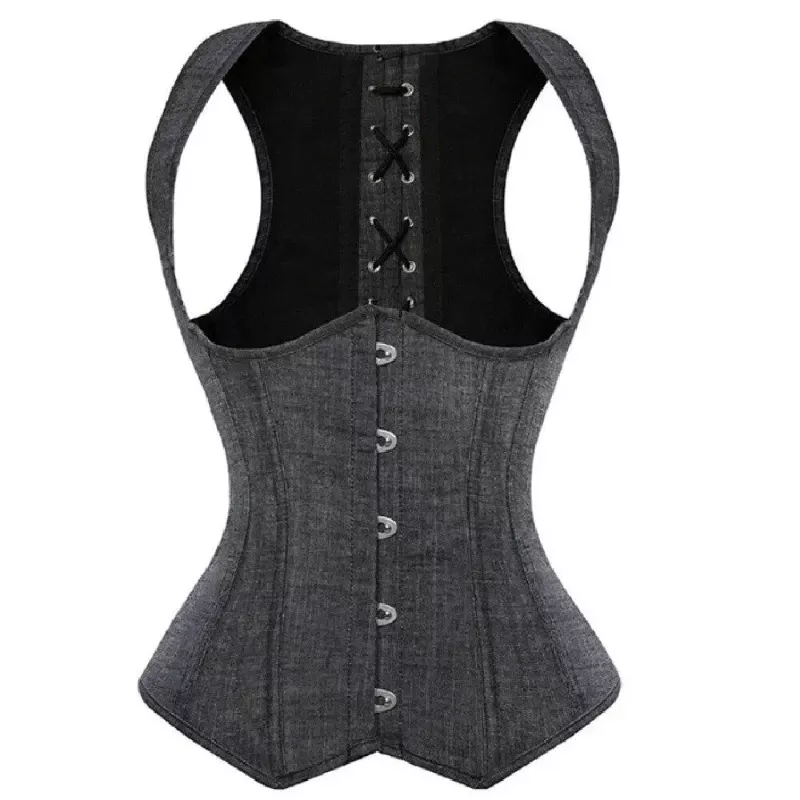 Corset Vintage Gris Femme