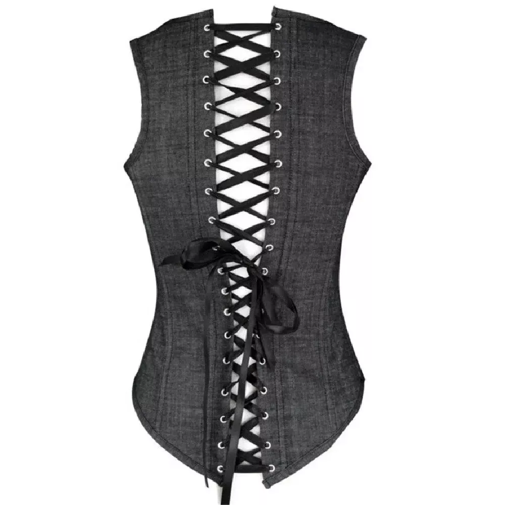 Corset Vintage Gris Femme