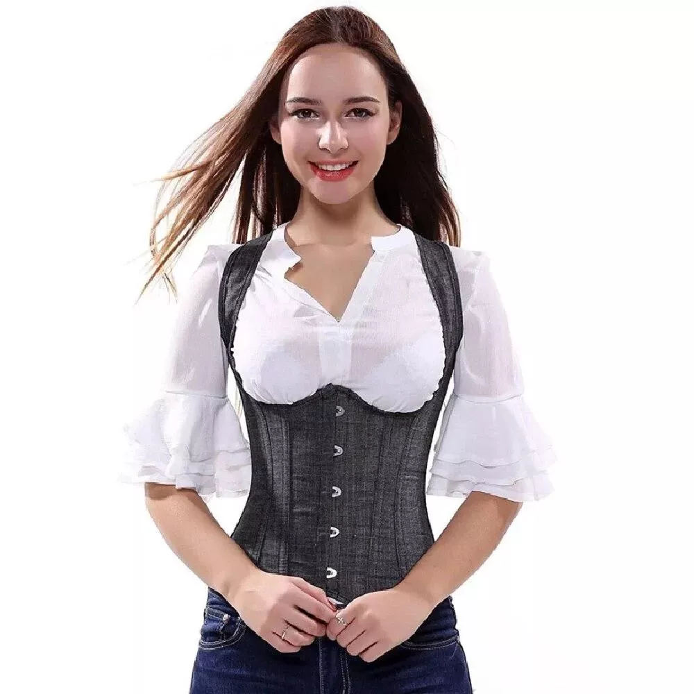 Corset Vintage Gris Femme