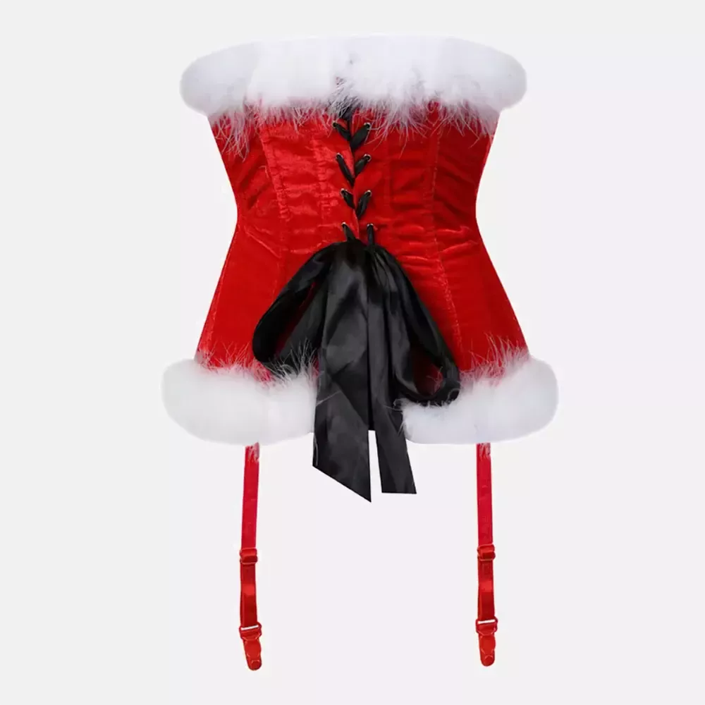 Corset de Noël rouge bustier