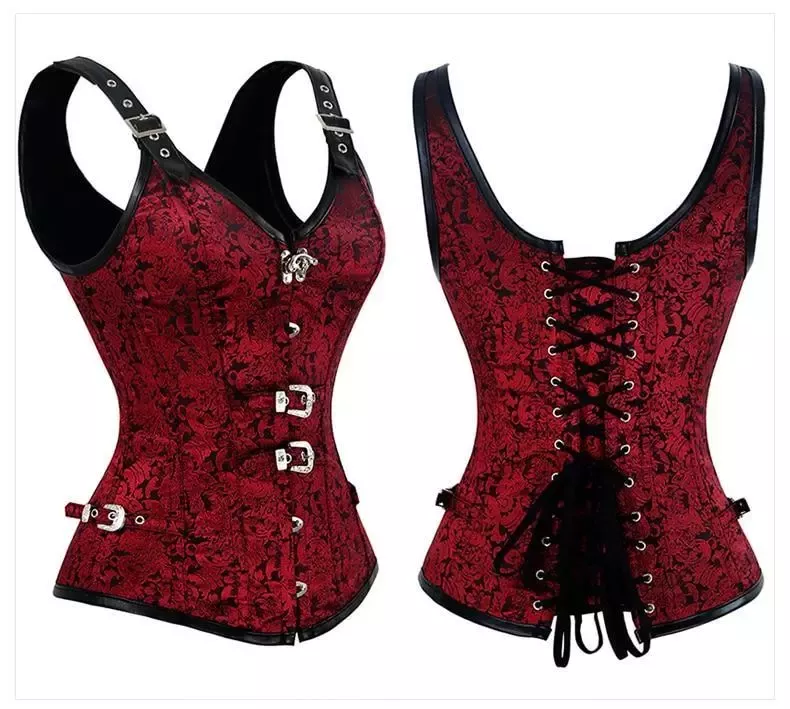Corset Top Moderne rouge