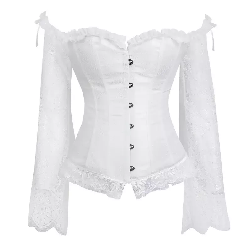 Bustier corset blanc en dentelle
