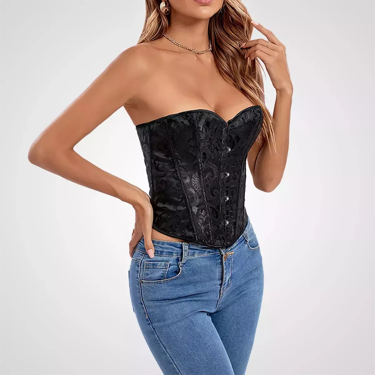 Bustier corset court noir