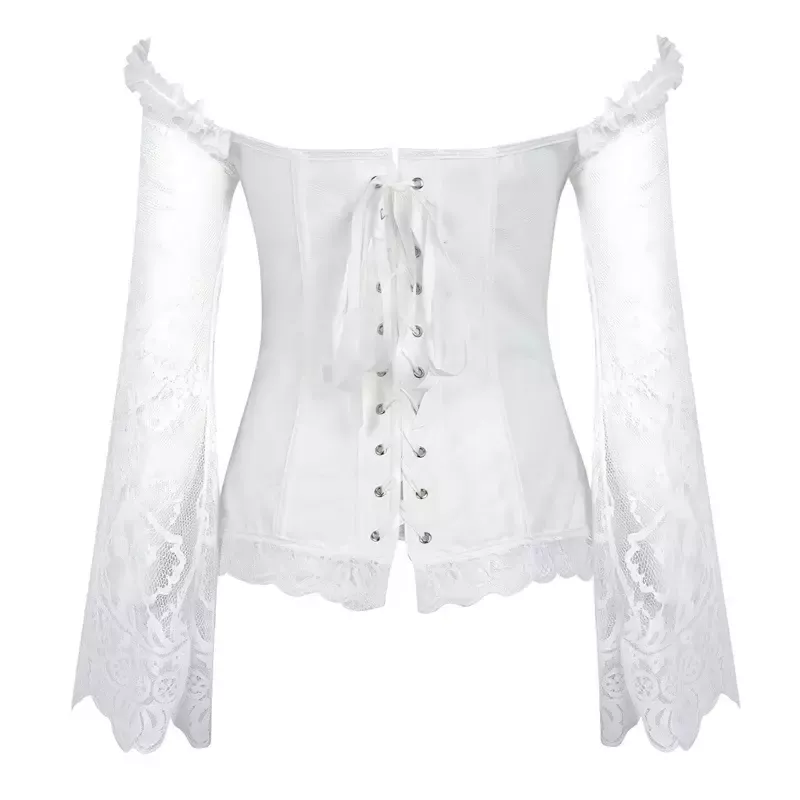 Bustier corset blanc en dentelle