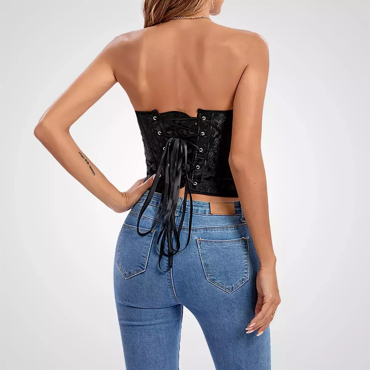Bustier corset court noir