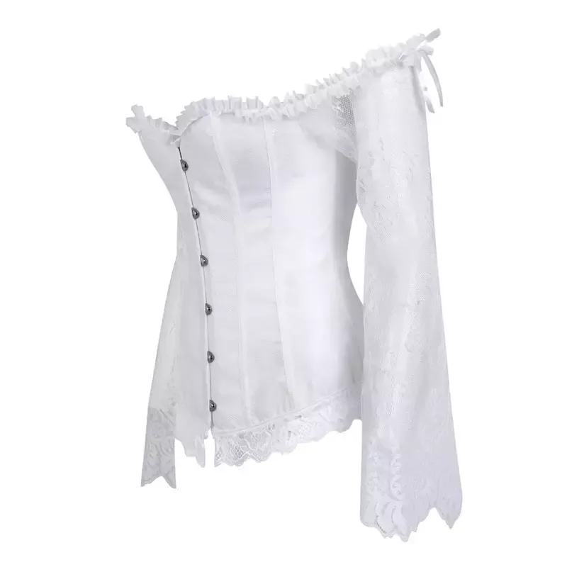 Bustier corset blanc en dentelle
