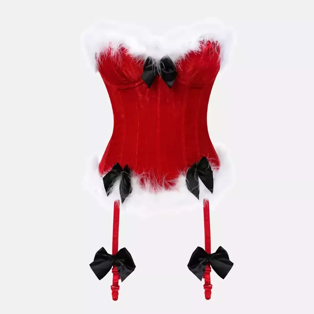 Corset de Noël rouge bustier