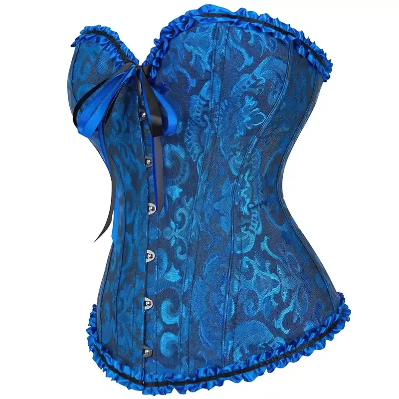 Corset victorien bleu bustier
