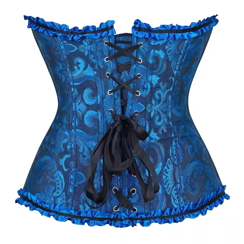 Corset victorien bleu bustier