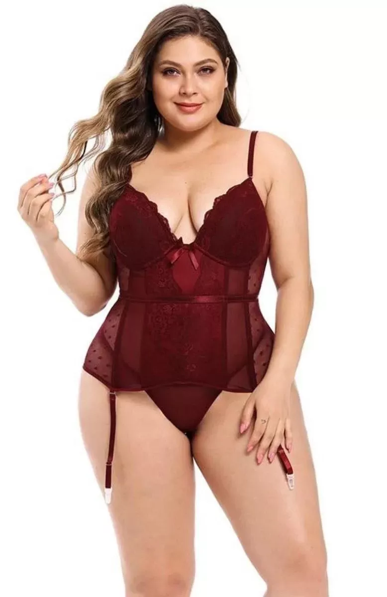 Corset Porte-jarretelles Bordeaux