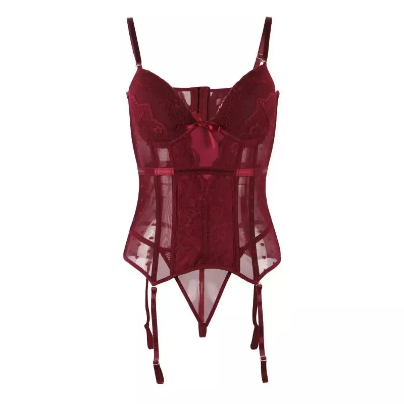 Corset Porte-jarretelles Bordeaux