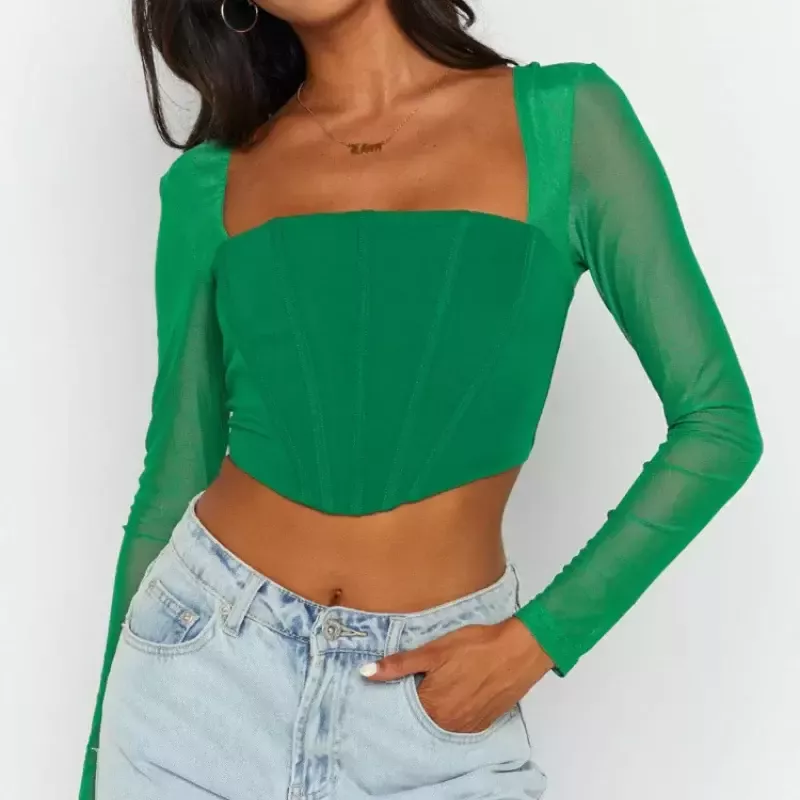 Corsage femme vert
