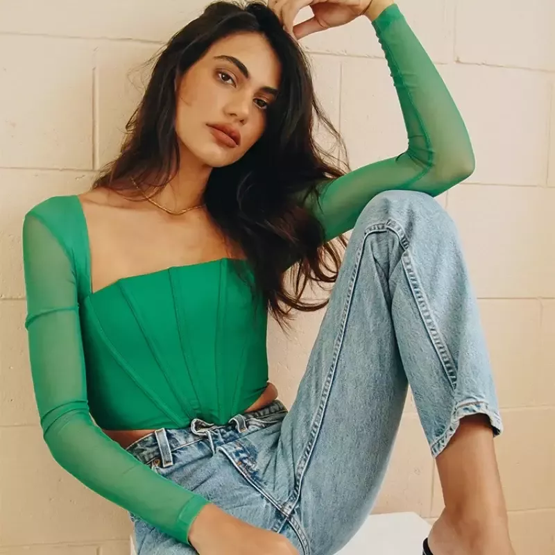 Corsage femme vert
