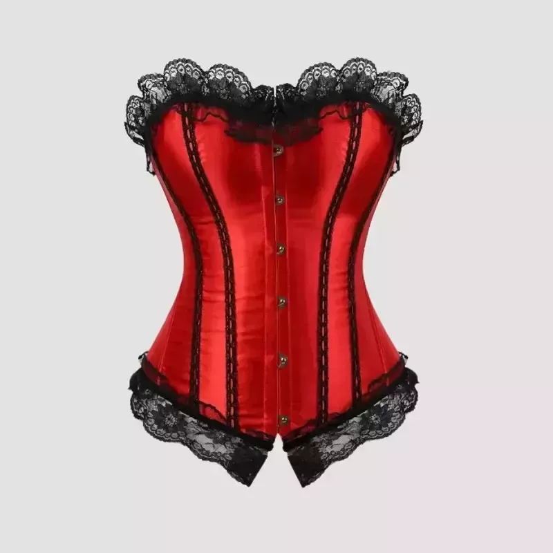 Corset Vintage Élégant Rouge