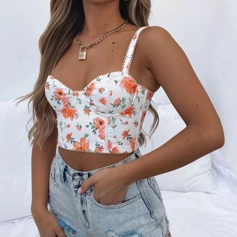 Corset Bustier Fleuri Femme