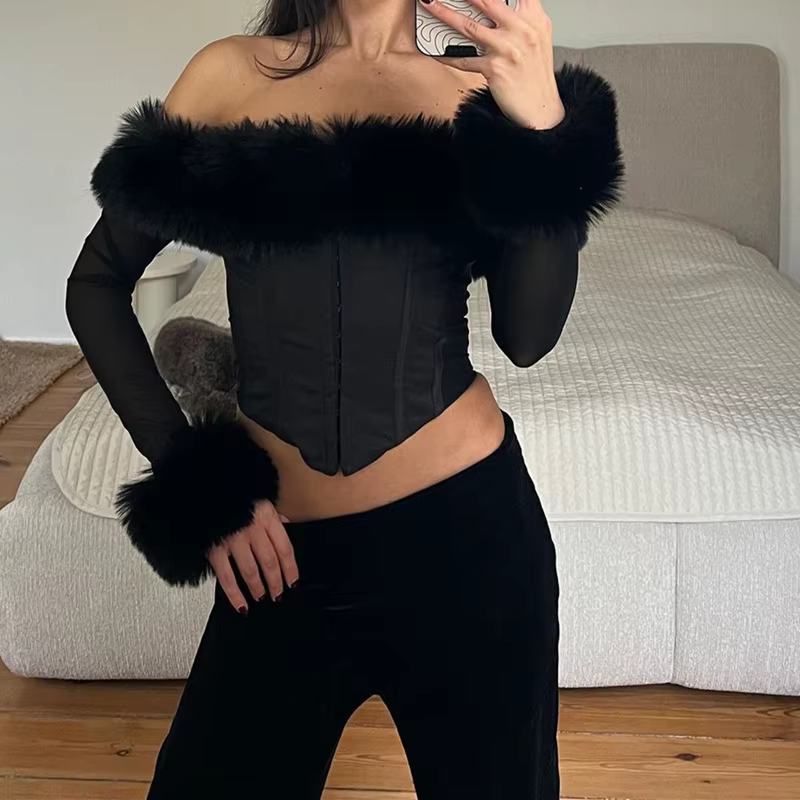 Corset plume noir