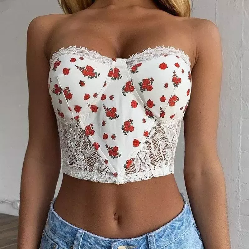 Corset Bustier Fleuri Dentelle