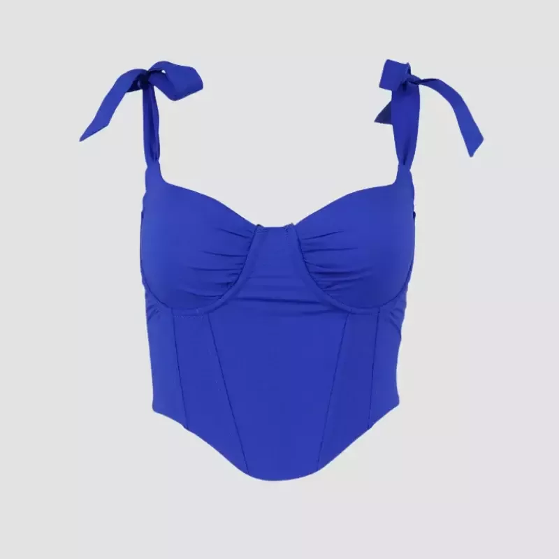 Corset femme à bretelles Bleu
