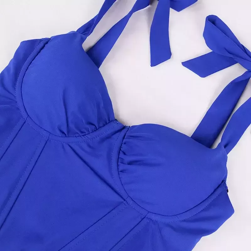 Corset femme à bretelles Bleu