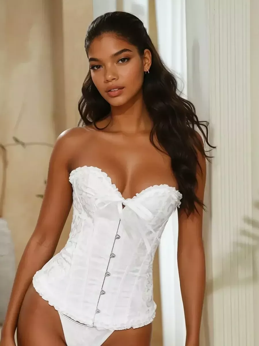 Corset blanc victorien bustier